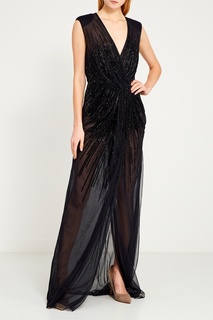 Платье с блестящей вышивкой Elisabetta Franchi