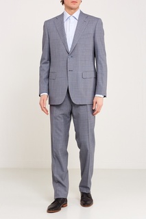 Шерстяной костюм в клетку Canali