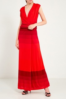 Красное платье-макси с запахом Chapurin
