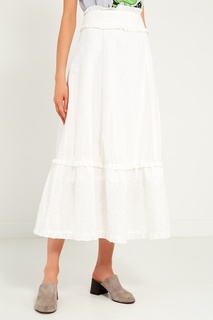 Белая юбка с воланами Laroom