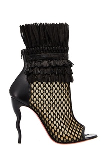 Черные ботильоны из сетки So Baker 100 Christian Louboutin
