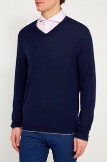 Синий кашемировый пуловер IC MEN