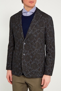 Пиджак из жаккарда с цветочными узорами IC MEN