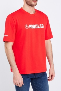 Красная хлопковая футболка с логотипом Hoodlab