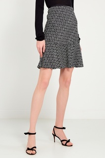 Шелковая юбка с оборкой и принтом Diane Von Furstenberg