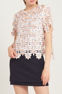 Ажурный топ с цветами Self Portrait