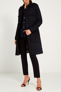 Черное жаккардовое пальто Lanvin