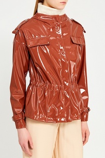 Лакированная коричневая куртка Mila Marsel