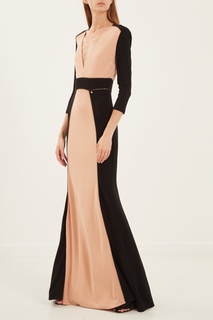 Длинное платье с контрастной отделкой Elisabetta Franchi