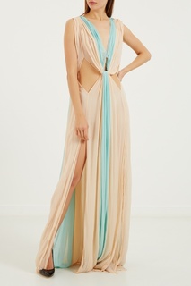 Двухцветное платье макси Elisabetta Franchi