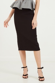 Черная юбка с оборкой Elisabetta Franchi