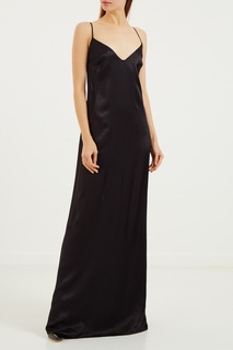 Черное платье макси с открытой спиной Elisabetta Franchi