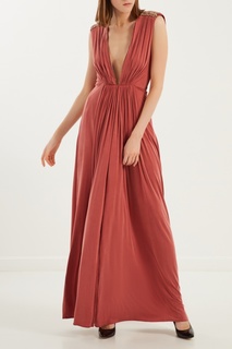 Розовое платье с золотистой отделкой Elisabetta Franchi