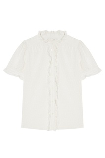 Белая блузка с рюшами Bonpoint