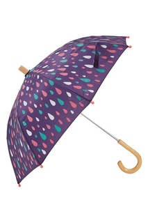 Фиолетовый зонт с разноцветными каплями Hatley