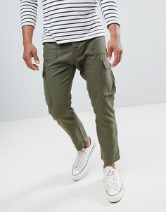 Укороченные льняные брюки-карго Celio - Зеленый