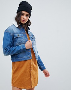 Свободная джинсовая куртка с воротником борг Wednesdays Girl - Синий