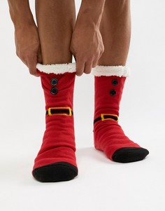 Новогодние носки с пушистой подкладкой ASOS DESIGN - Красный