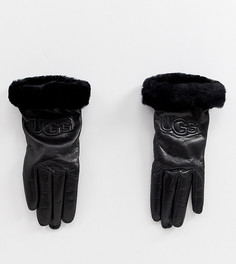 Черные кожаные классические перчатки с логотипом UGG - Черный