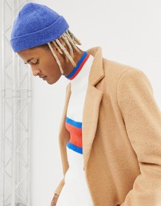 Синяя фактурная шапка-бини ASOS DESIGN - Синий