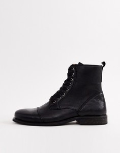 Черные кожаные ботинки River Island - Черный