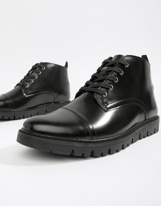 Черные блестящие ботинки на шнуровке WALK London Timmy - Черный