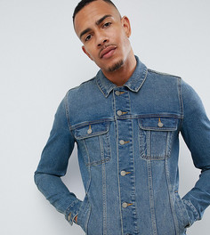 Выбеленная джинсовая куртка в стиле вестерн ASOS DESIGN Tall - Синий