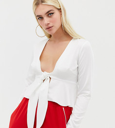 Атласная блузка с завязкой COLLUSION - Белый