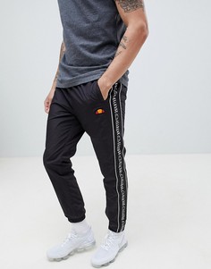 Черные джоггеры со вставкой в полоску и логотипом ellesse Bandino - Черный