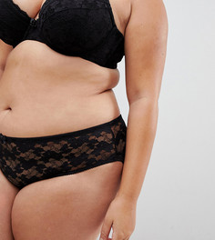 Кружевные бразильские трусы New Look Curve Essentials - Черный