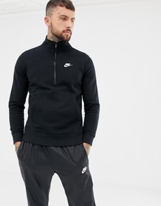 Черный трикотажный свитшот с короткой молнией Nike 929452-010 - Черный