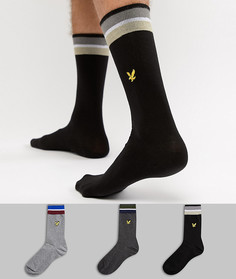 Набор из 3 пар носков в рубчик с логотипом-орлом Lyle & Scott - Мульти