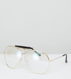 Очки с прозрачными стеклами Reclaimed Vintage эксклюзивно для ASOS - Золотой