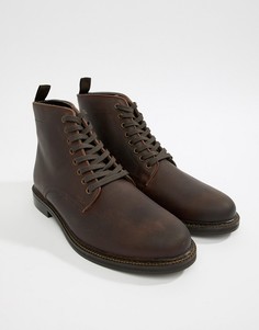 Вощеные кожаные ботинки коричневого цвета WALK London Darcy - Коричневый