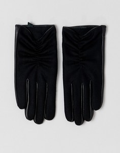 Перчатки из шерсти и кожи ASOS DESIGN - Черный