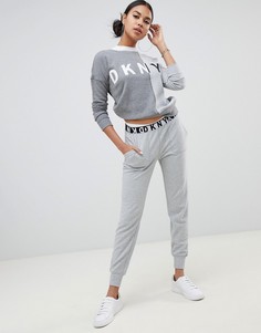 Спортивные штаны с логотипом на поясе DKNY - Серый
