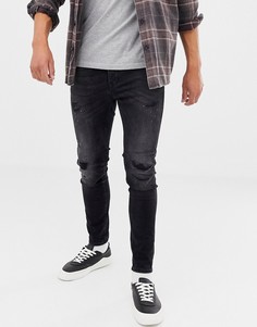 Супероблегающие черные выбеленные рваные джинсы Chasin Iggy - Черный Chasin