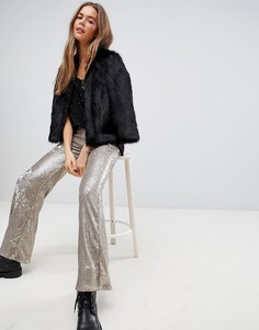 Расклешенные брюки с отделкой пайетками Free People - Золотой