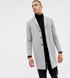 Серое пальто из переработанной шерсти Selected Homme - Серый