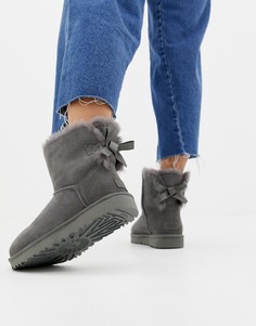 Серые ботинки UGG Mini Bailey Bow II - Серый