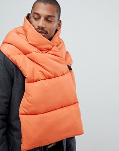 Черно-оранжевый утепленный шарф колор блок ASOS DESIGN - Мульти