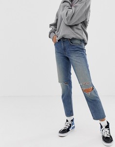 Укороченные джинсы в стиле 90-х из переработанного и органического хлопка Cheap Monday - Синий
