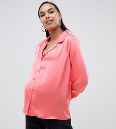Свободная атласная рубашка ASOS DESIGN Maternity - Розовый