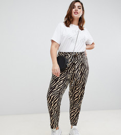 Брюки-галифе с тигровым принтом ASOS DESIGN Curve - Мульти