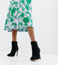 Ботильоны для широкой стопы на каблуке-шпильке London Rebel - Черный