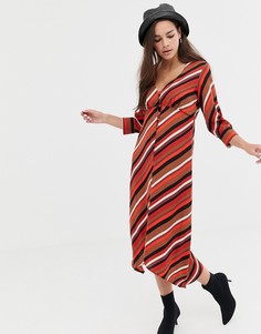 Платье в полоску с пуговицами Bershka - Мульти