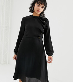 Короткое приталенное платье с пуговицами Vero Moda Petite - Черный