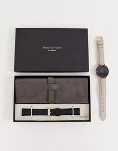 Часы с кожаным ремешком в подарочной упаковке Elie Beaumont - Мульти