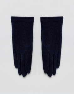 Темно-синие перчатки из овечьей шерсти для сенсорного экрана Vincent Pradier - Темно-синий