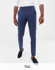 Узкие брюки из донегаля с добавлением шерсти Gianni Feraud Tall - Темно-синий